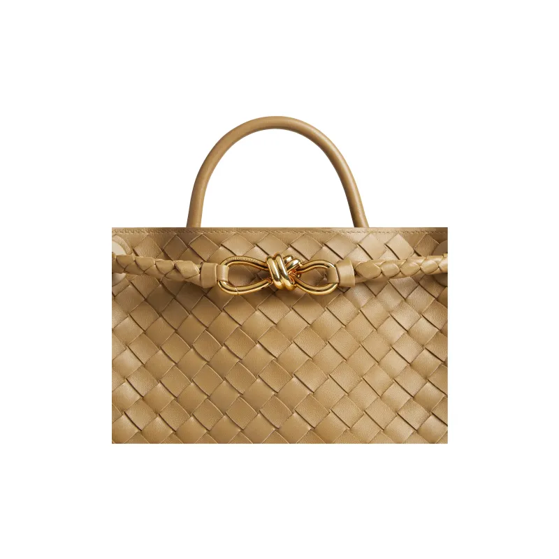 Bottega Veneta Andiamo Series Sheepskin Shoulder Bag, Crossbody Bag, Handbag Medium Size Women's Dark Nut Candy-4