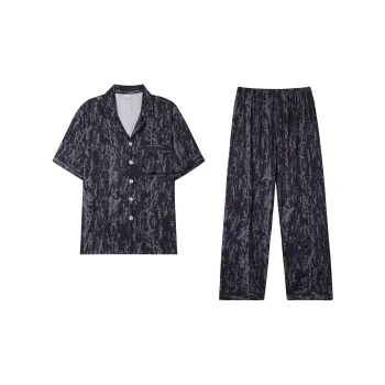 WANANNI Pajama Set Men's Black Purple
