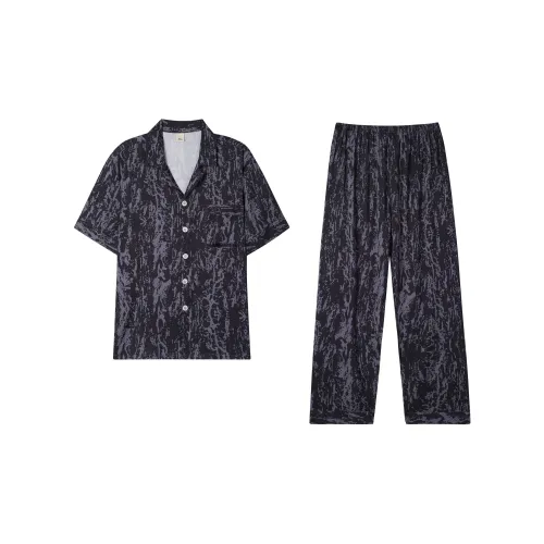 WANANNI Pajama Set Men's Black Purple