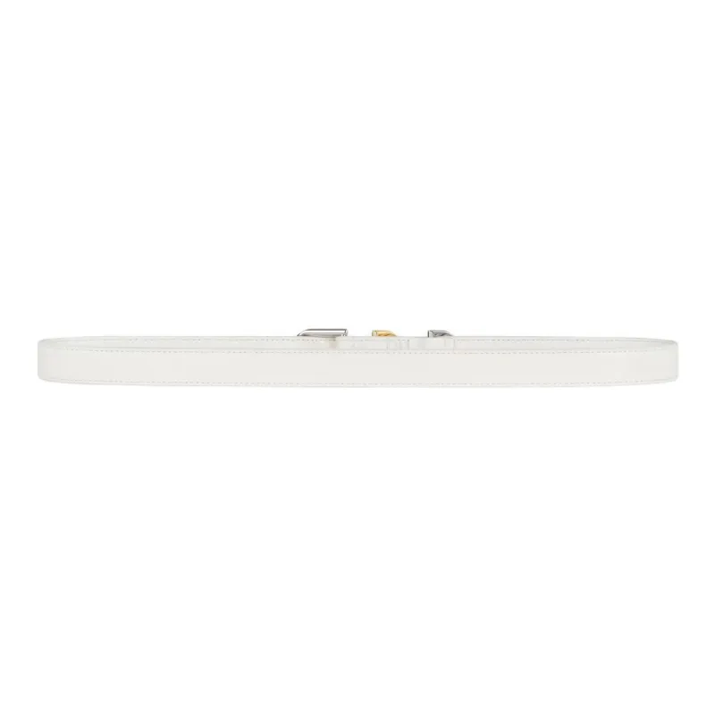 GIVENCHY Solid Color Design Pin Buckle Leather Belts Women's White 2cm-1