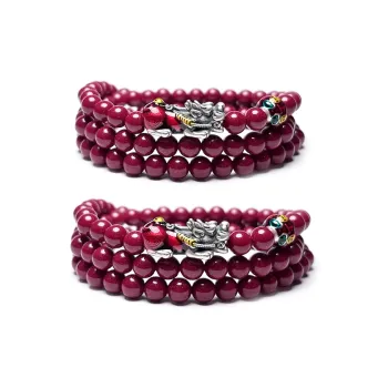 MOUNTAINS AND MANS Cinnabar Auspicious Beaded Bracelet Unisex