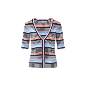 Veronica Beard Calliope Striped Cardigan