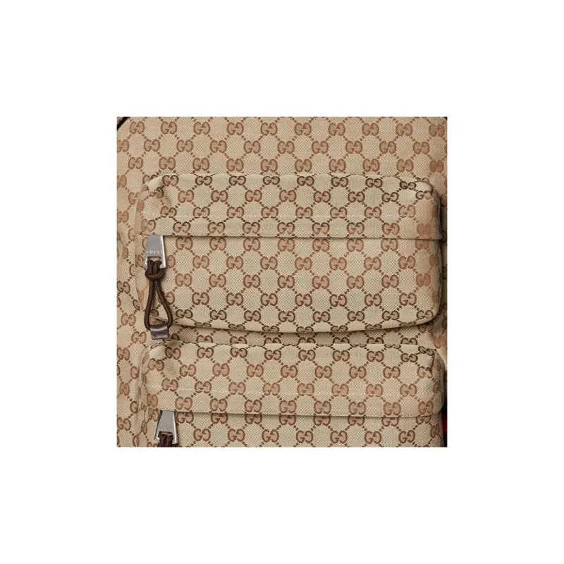 GUCCI Canvas Backpack Large Size Men's Beige & Ebony-7