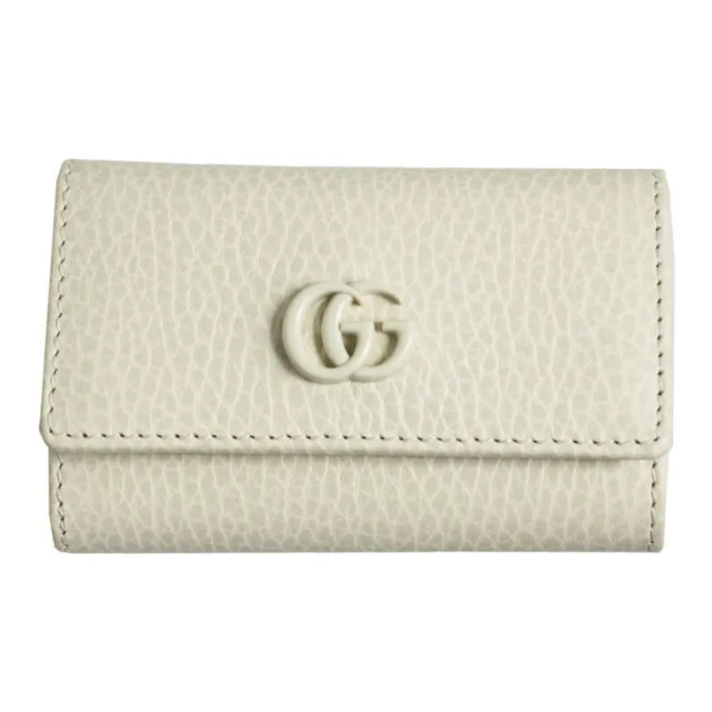 GUCCI GG Marmont Leather Key Pouch Women's White-0
