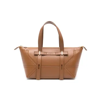 Furla Polyurethane Tote Bag Shopping Bag Shoulder Bag Handbag Medium Size Women's Brandy Brown