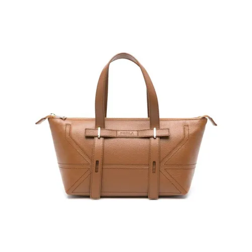 Furla Polyurethane Tote Bag Shopping Bag Shoulder Bag Handbag Medium Size Women's Brandy Brown