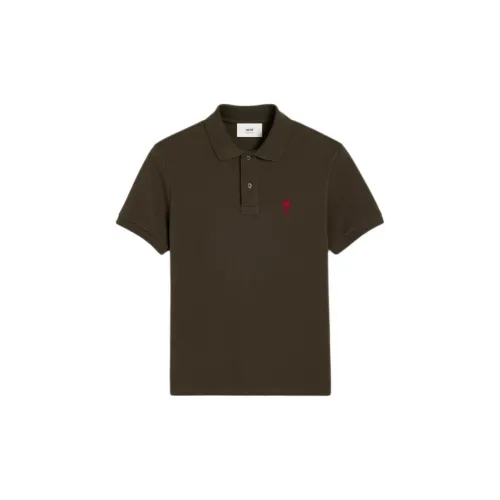 AMIPARIS Polo Shirts Unisex Dark Coffee Brown