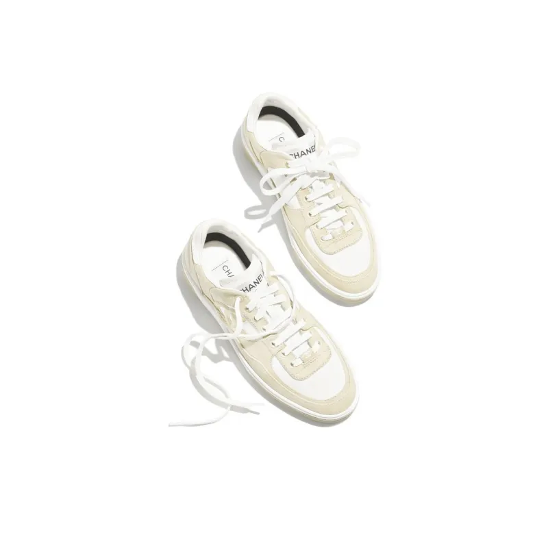 CHANEL 24S Low Top Skateboard Shoes Women's Beige-4