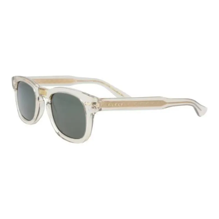 GUCCI Acetate Rectangular Sunglasses Unisex Brown-0