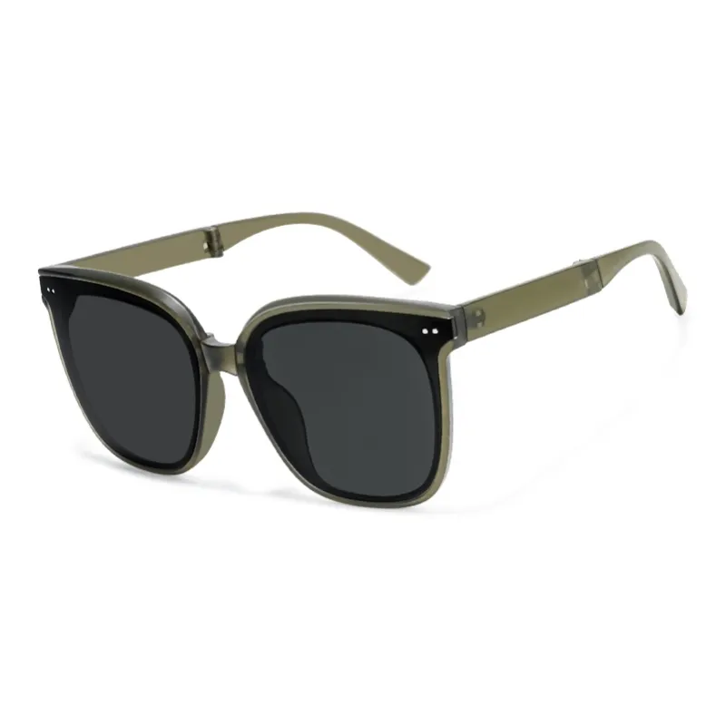 MK MINGKU TR/Memory Plastic Square Sunglasses Unisex Black, Tea Brown, Jasper-6