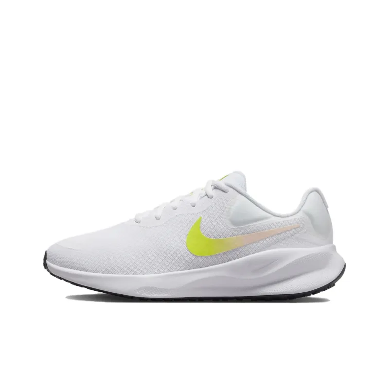 Nike REVOLUTION 7 Anti Slip Wear Resistant Low Top Casual Running Shoes Women's White Yellow-0