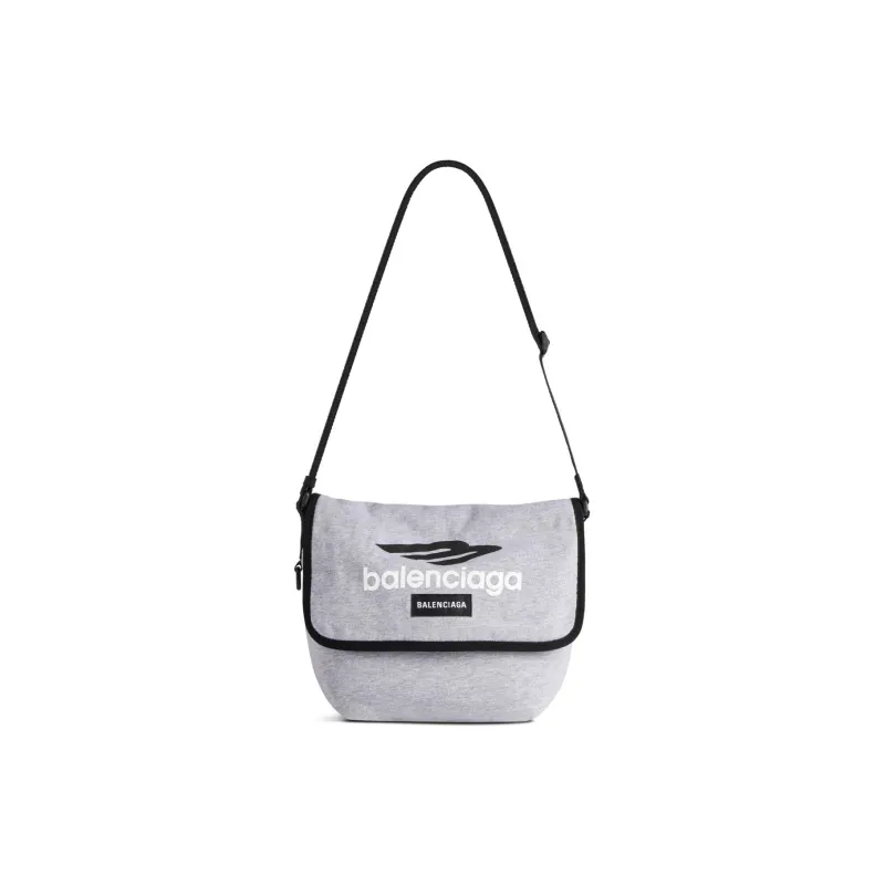 Balenciaga Explorer Fabric Messenger Bag, Shoulder Bag, Crossbody Bag Trumpets Men's Gray & Black & White-0