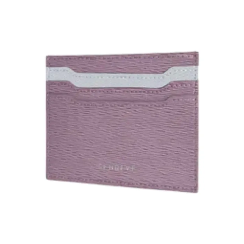 SENREVE Leather Card Holder Women's Purple Lilac With Silver-1