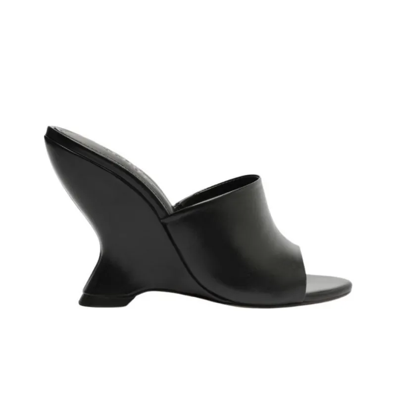Schutz Slide Slippers 10.9cm Women's Black-1