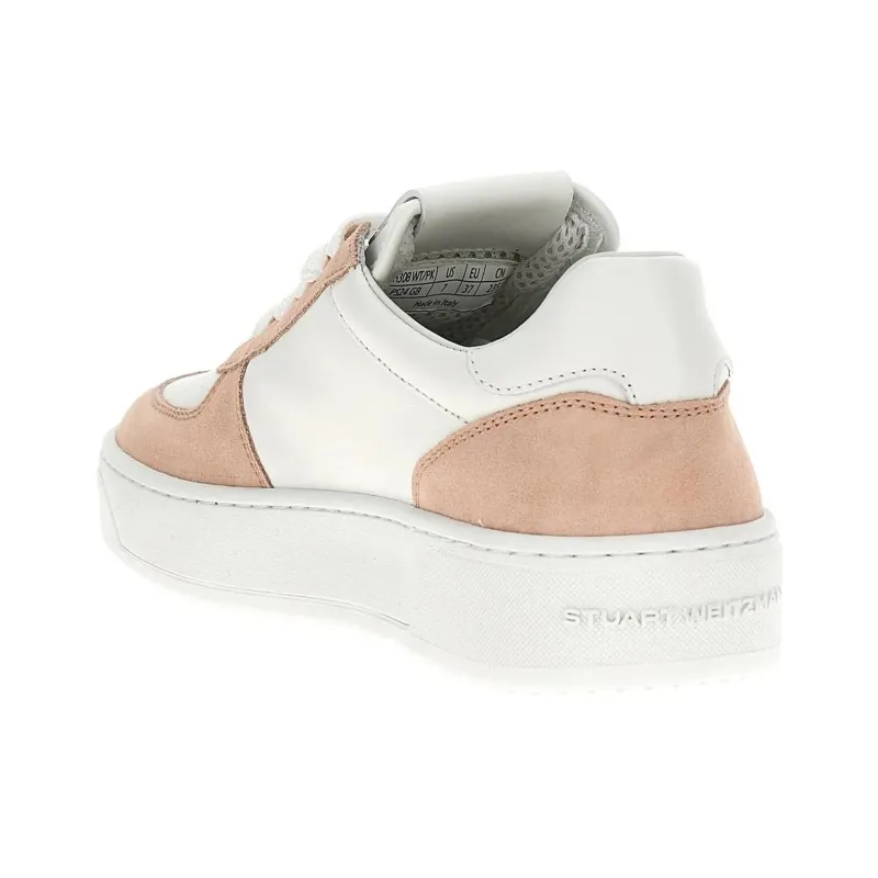Stuart Weitzman/SW Courtside Monogram Low Top Skateboard Shoes Women's White-3