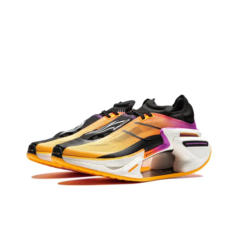 LiNing Shadow 3.0 Cushioned Wear-Resistant Breathable Rebound Low-Top Running Shoes Unisex Orange Black-2
