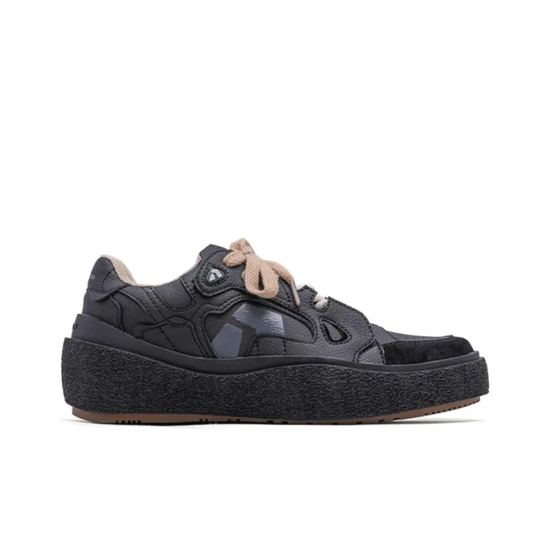 VAILMOON Wear-Resistant Low-Top Skateboard Shoes Unisex Black-1