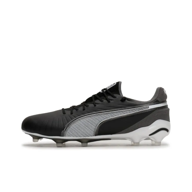 PUMA King Ultimate Anti Slip Wear Resistant Soccer Shoes Men's Black Gray White-0