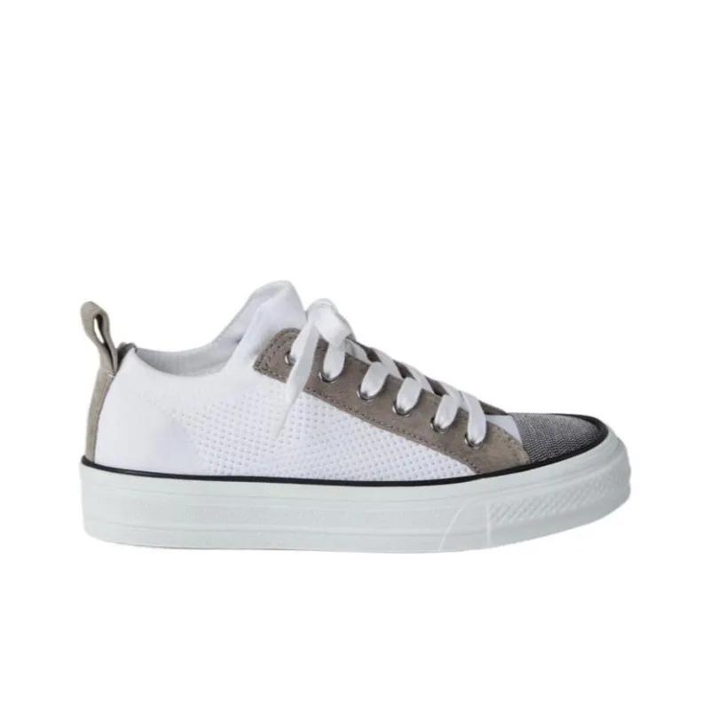 Brunello Cucinelli Monili-Detailed Panelled Lace-Up Sneakers Women's-1