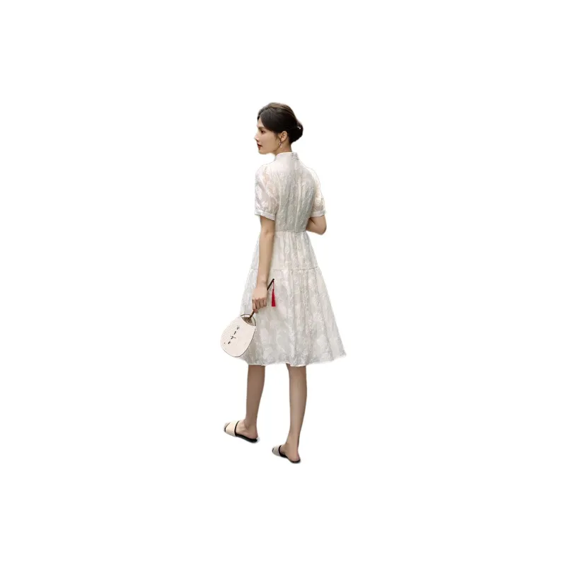 XWI SS24 Short Sleeved Dress Women's Ecru-1