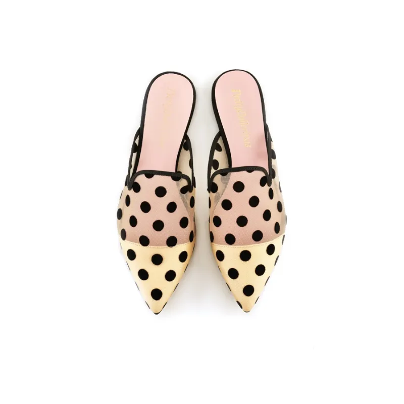 PrettyBallerinas Odor-Resistant Wrap-toe Slippers Women's Beige Black-3