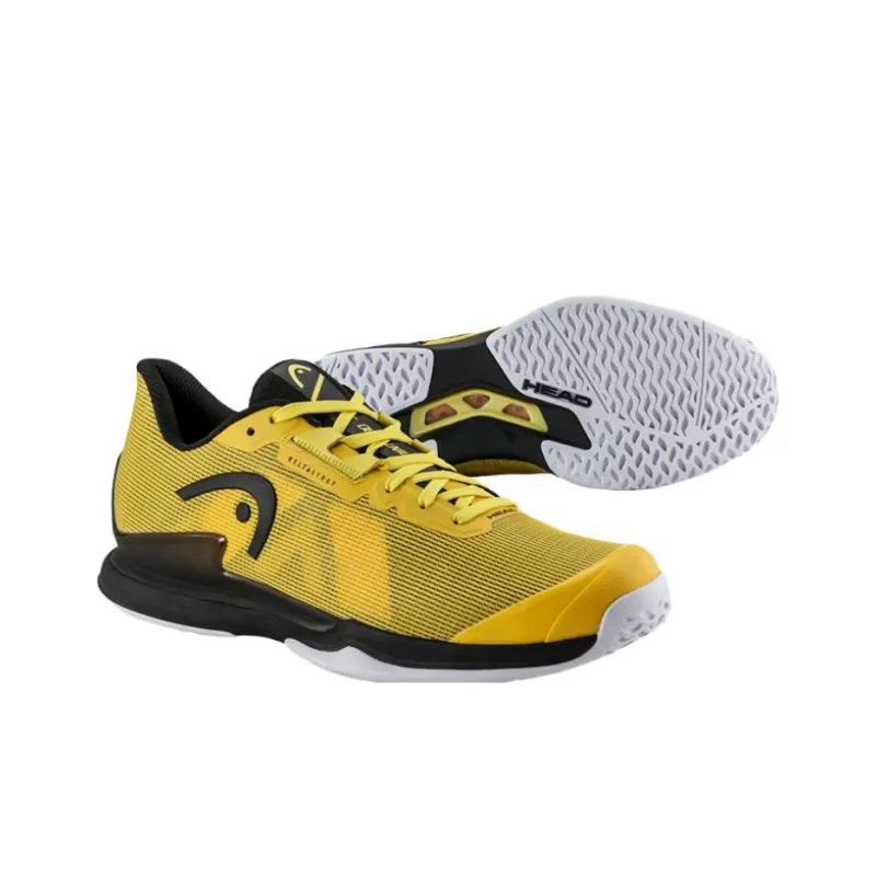 HEAD Abrasion Resistant Breathable Low Top Tennis Shoes Men's Yellow Black-3