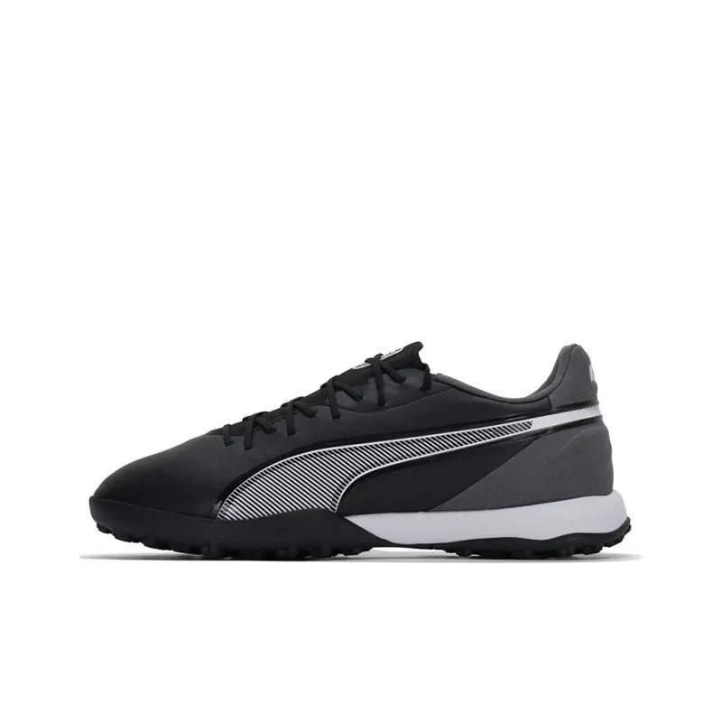 PUMA King TT Rubber Broken Studs Artificial Ground Anti-Slip Wear-Resistant Soccer Shoes Men's Black Gray-0