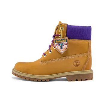 Timberland 6 Inch Heritage Cupsole Wide Fit Boots 'Wheat Nubuck With Purple' Women's