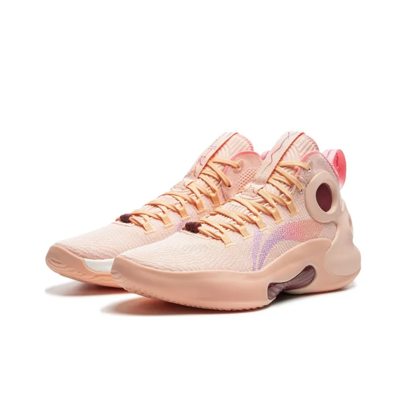 LiNing Charming ULTRA Anti Slip Wear Resistant Mid Top Basketball Shoes Men's Pink-2
