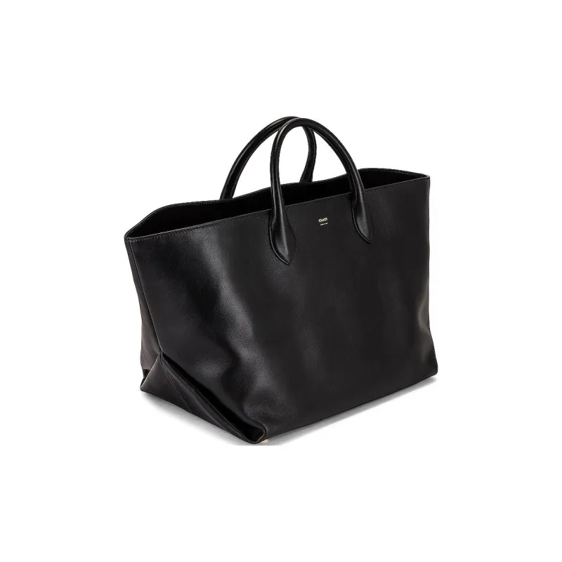KHAITE Calfskin Tote Bag Shopping Bag Handbag Women's Black-1