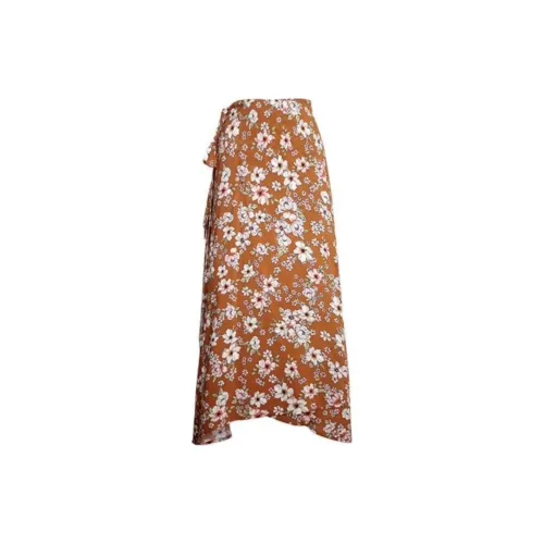 Little pull Casual Long Skirts Women's Orange