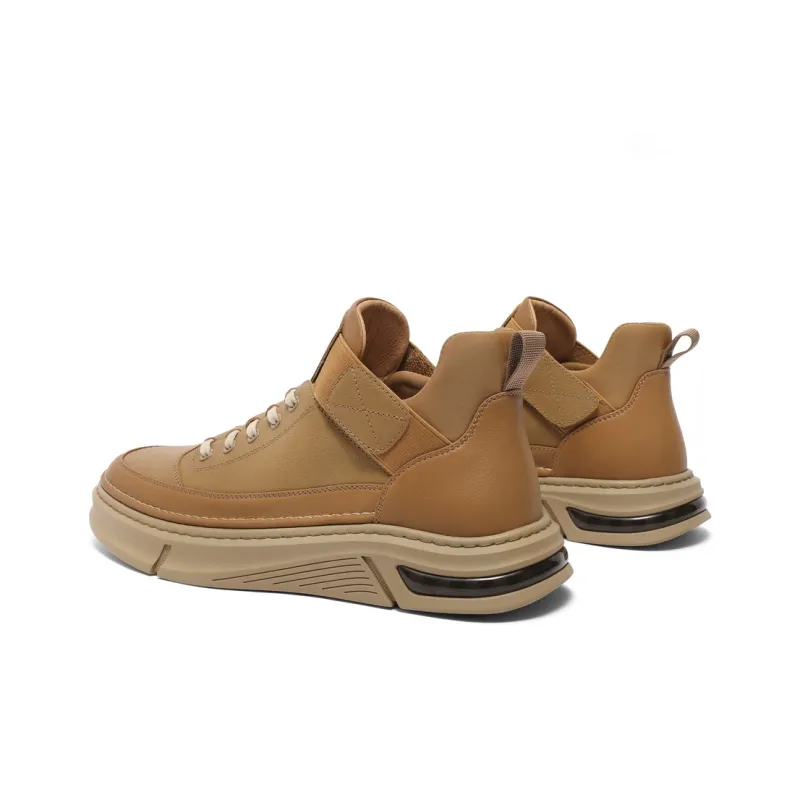 BELLE Wear-Resistant Low-Top Skateboard Shoes Men's Yellow Khaki-27