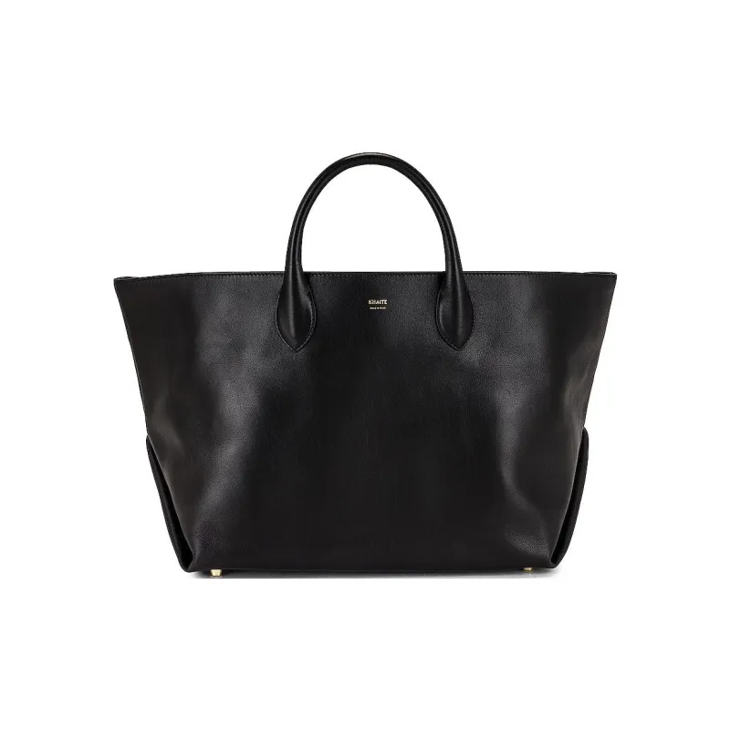 KHAITE Calfskin Tote Bag Shopping Bag Handbag Women's Black-0