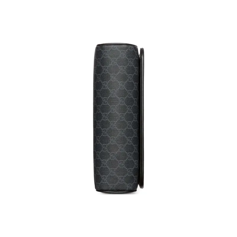 GUCCI Canvas With Leather Binding Shoulder Bag, Crossbody Bag Men's Gray-4