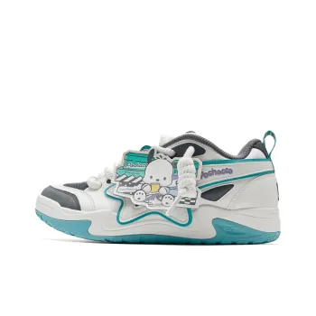 XTEP Sanrio Co branded Low Top Skateboard Shoes Men's Sail White/Starry Sea Blue/Charcoal Gray