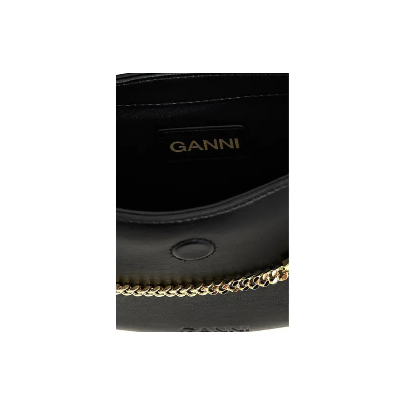 GANNI Logo Charm Knot Detailed Tote Bag-3