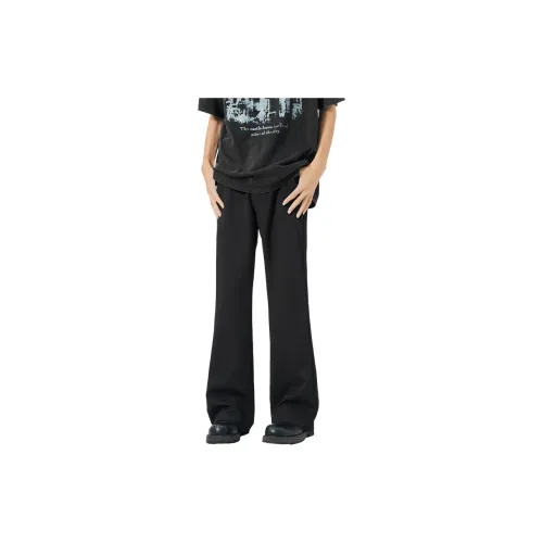 42SPACESHIP Casual Pants Unisex Black With Free Belt