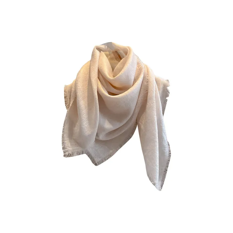 Hang Silk Road Wool Silk Scarves Women's Light Camel-4