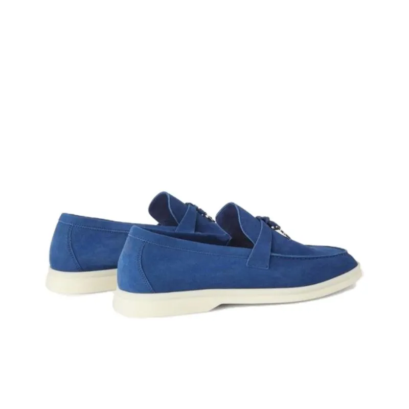 Loro Piana Summer Charms Walk Loafers Women's Blue-3