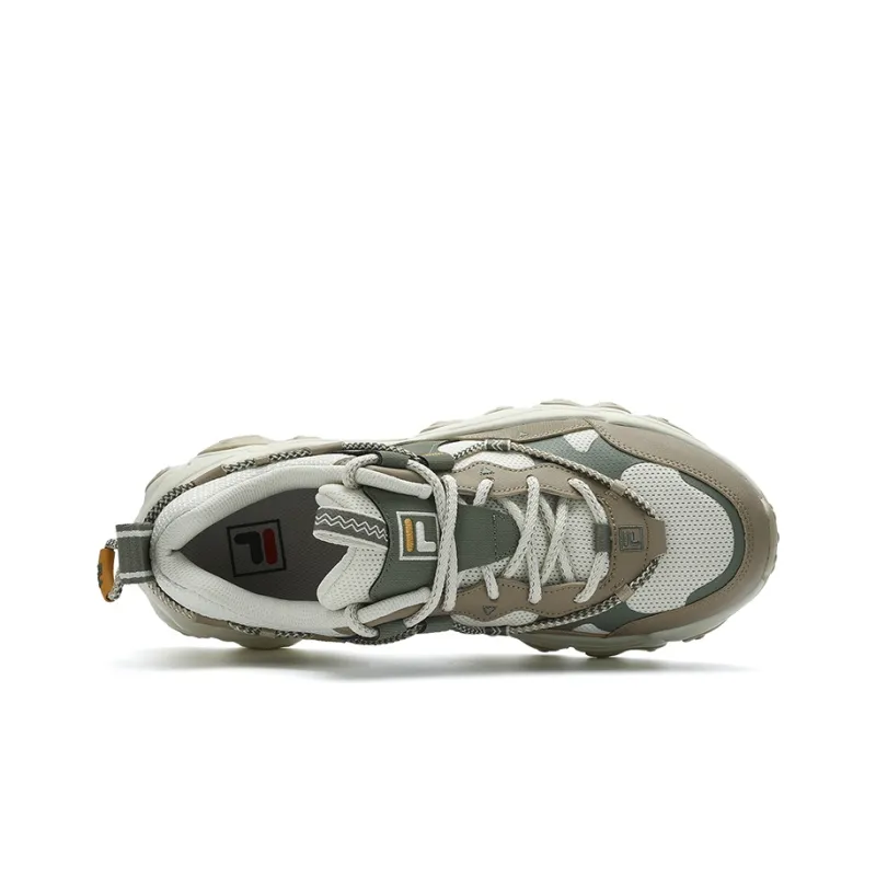 FILA FLUID 5 Anti-Slip And Wear-Resistant Breathable Low-Top Casual Shoes Men's White Gray-1