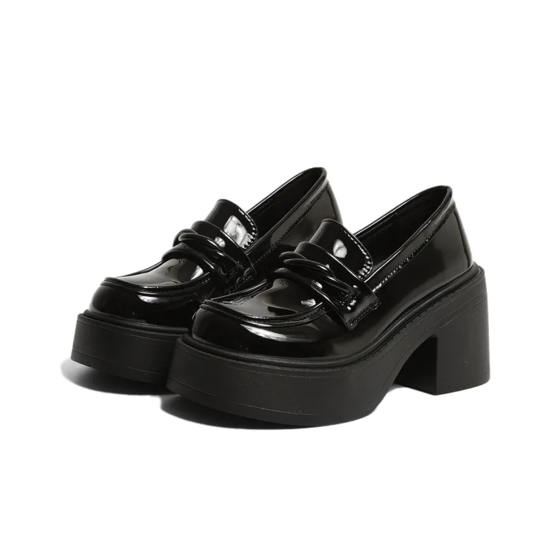 NUNZ Loafers Women's Black Glossy/Black Matte-2