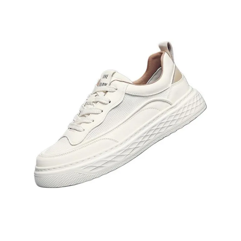 JANE HARLOW Lightweight And Breathable Low-Top Skateboard Shoes Men's White Apricot-1