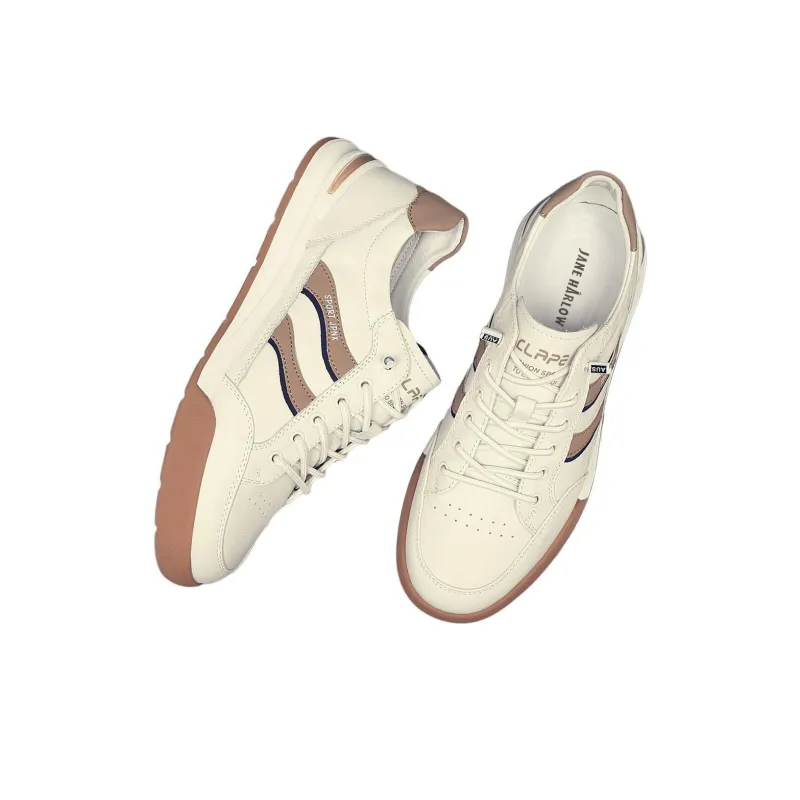 JANE HARLOW Low-Top Skateboard Shoes Men's White Yellow-3