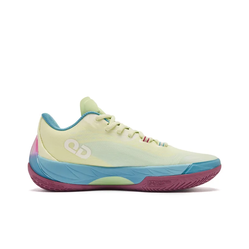 QIAODAN Poisonous Fangs 3.0 Basketball Shoes Men Low Top Spirulina Island Blue-2