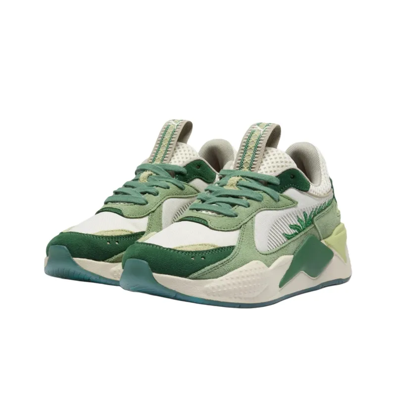 PUMA RS X Anti Slip Wear Resistant Low Top Casual Running Shoes Women's Green White-2