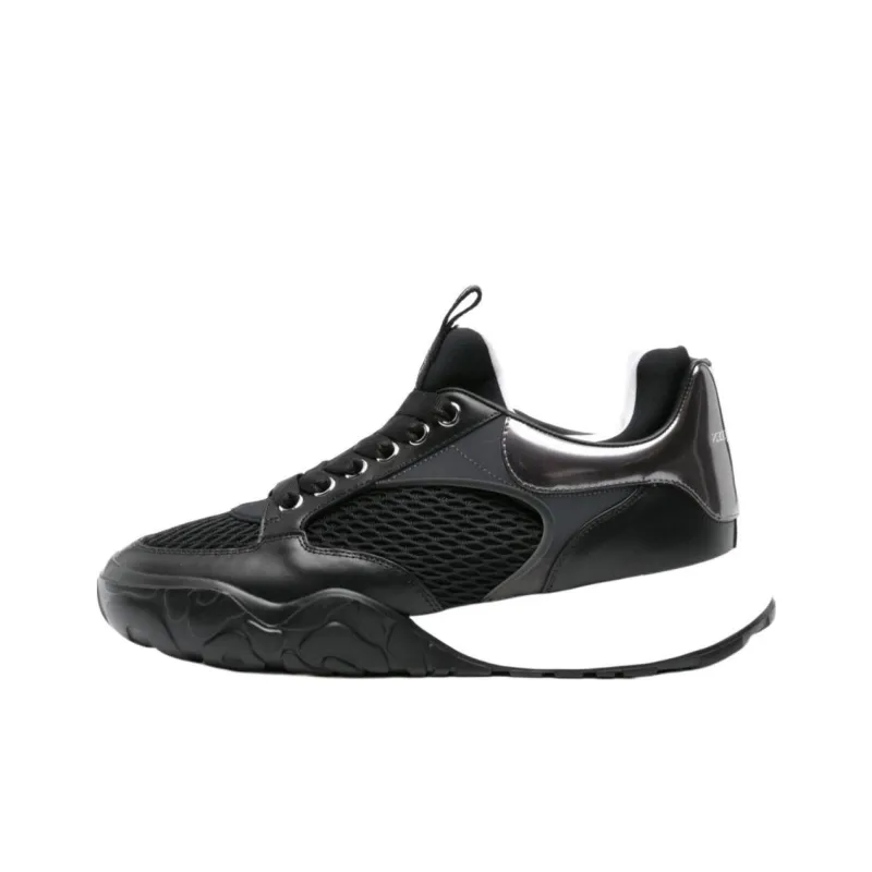 Alexander McQueen Court Black White Mesh-0