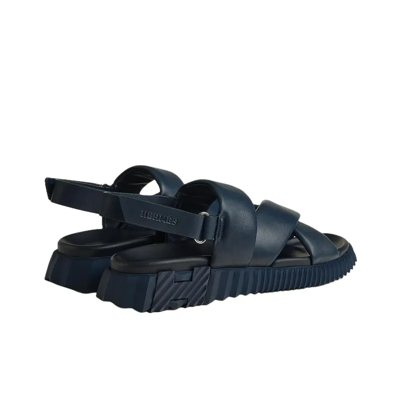 HERMES Electric Strap Sandals 4cm Men's Dark Blue-3