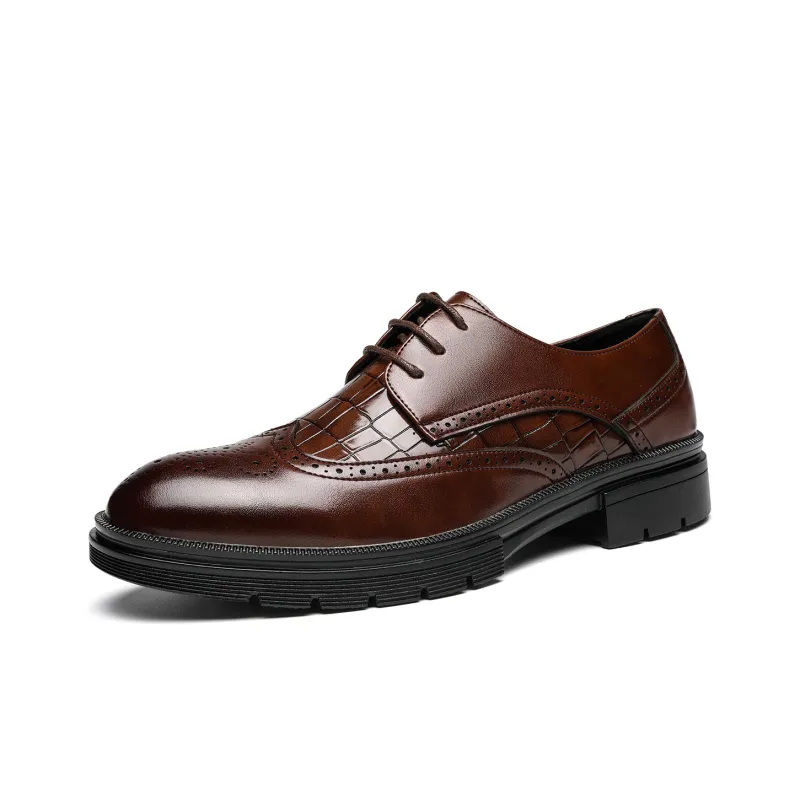 CHINT Dress Shoes Men Low Top Black/Brown-6
