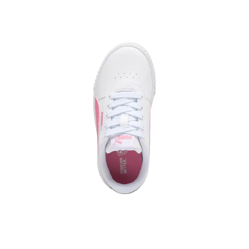 PUMA Carina 2.0 Anti Slip Wear Resistant Low Top Skateboard Shoes Women's White Pink-3