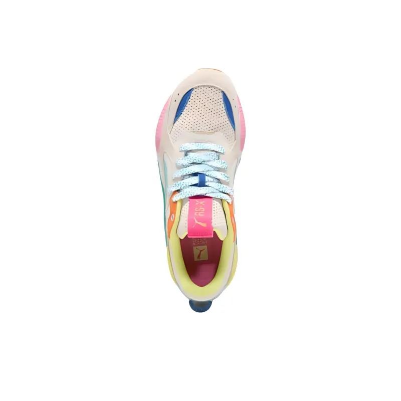 PUMA RS X Suede Multi Anti Slip Wear Resistant Low Top Skateboard Shoes Unisex Beige Green-3